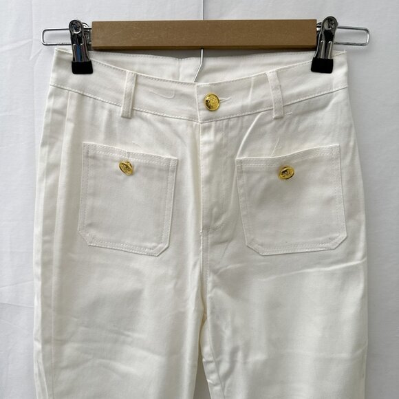 Sailor Mid-Rise Relaxed Demi-Boot Jean in White XS - Picture 7 of 16